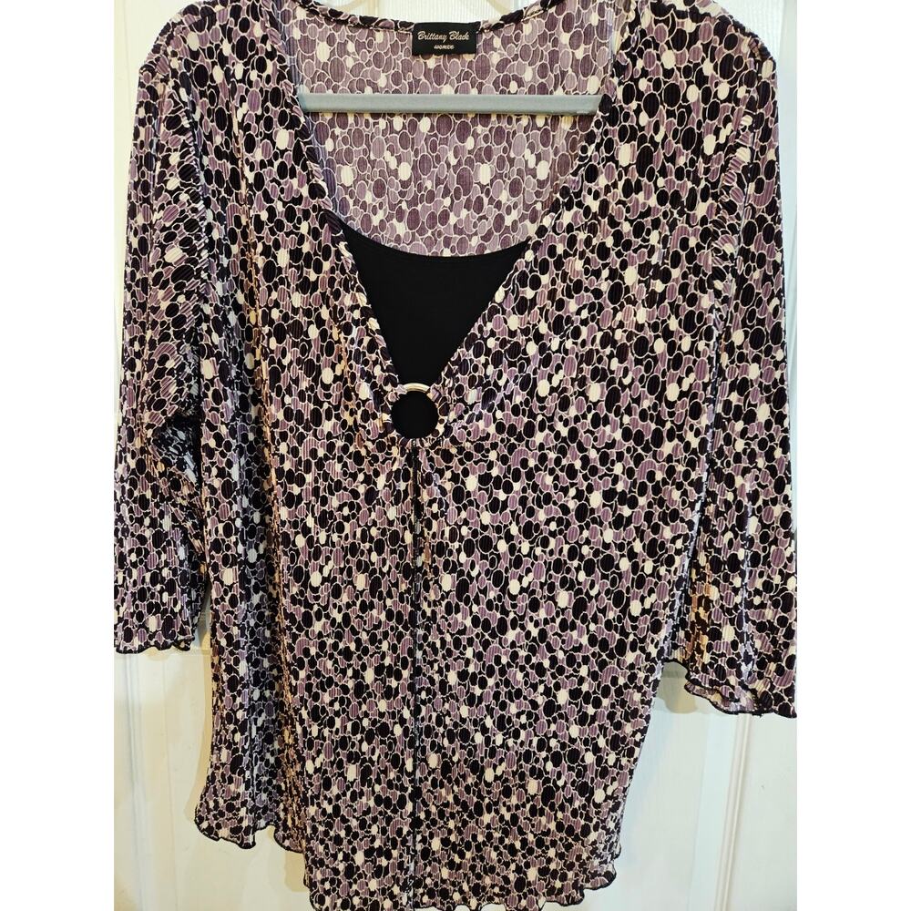 Brittany Black Women Blouse Size 2X